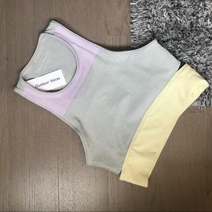 NWT Outdoor Voices Tri Color Crop Top Athleisure